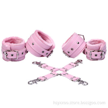 Wrist & Ankle Cuffs Restraints Hog-Tie for Couple Adult Game